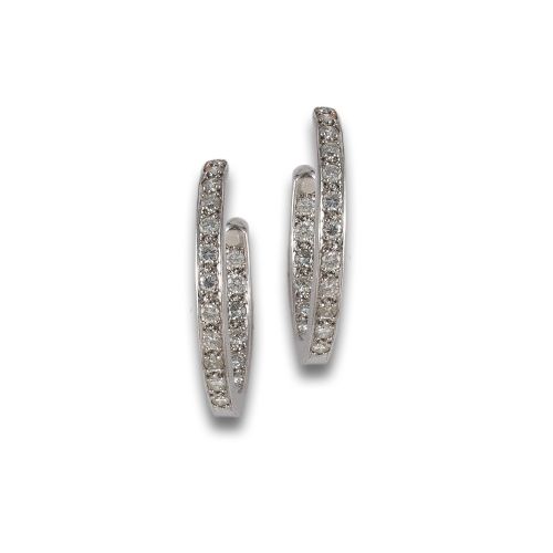 PENDIENTES ARO DE ORO BLANCO CON DIAMANTES