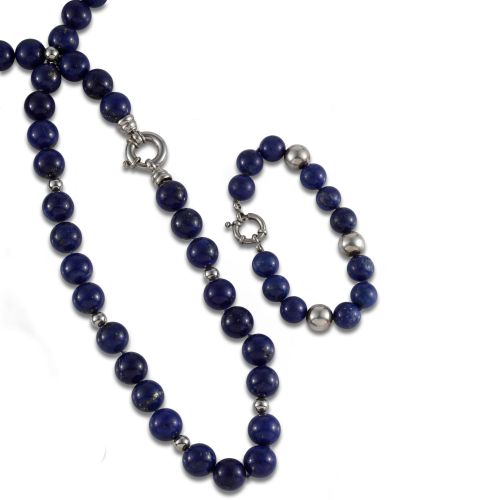 COLLAR DE CUENTAS DE LAPISLAZULI Y ORO