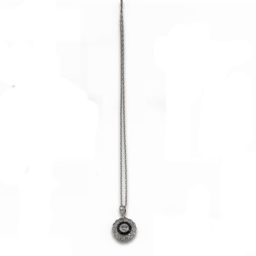 COLLAR DE PLATINO, DIAMANTES Y ZAFIROS