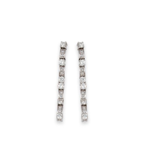 PENDIENTES RIVIERE DE ORO Y DIAMANTES