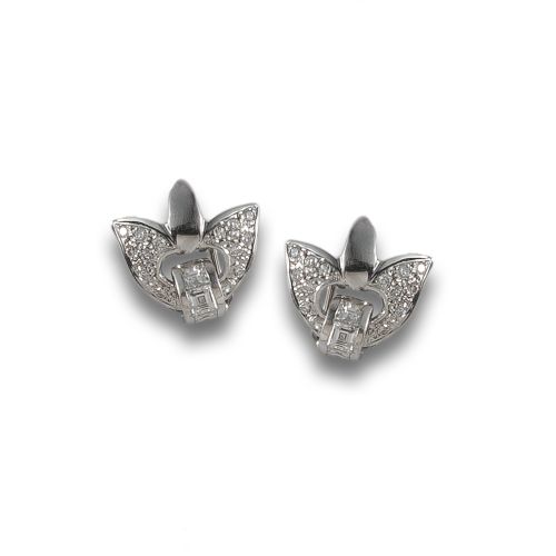 PENDIENTES ORO BLANCO Y DIAMANTES