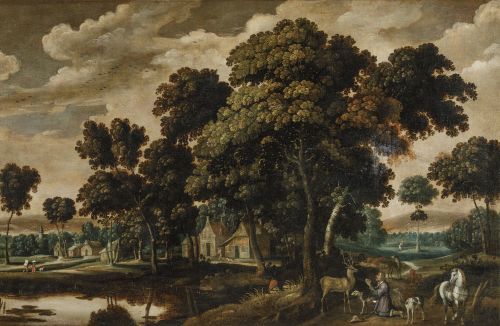 ATRIBUIDO A IZAAK VAN OOSTEN, "La conversión de san Huberto