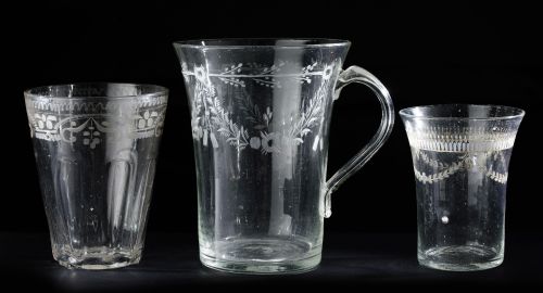 Vaso en cristal soplado de La Granja S.XVIII. 