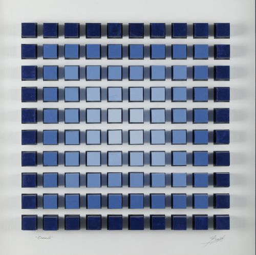 JULIO  BAUZA, "Tormenta", Acrílico y madera sobre papel arc