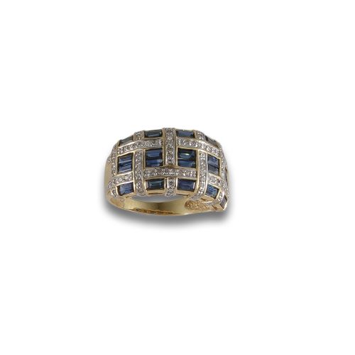 SORIJA ANCHA DE ORO, ZAFIROS Y DIAMANTES 