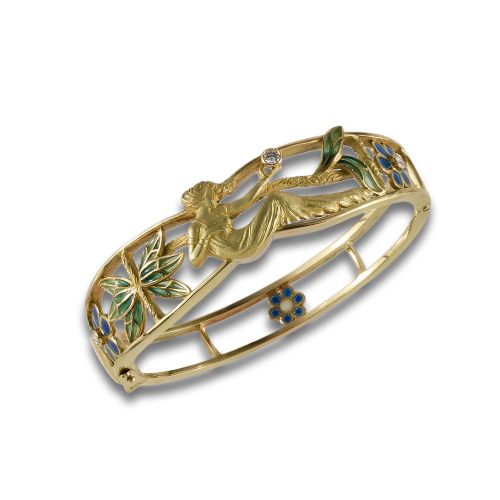 BRAZALETE MASRIERA DE ORO, ESMALTES Y DIAMANTES