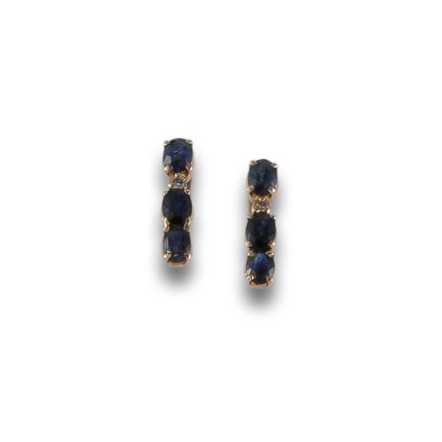 PENDIENTES ORO 14K Y ZAFIROS
