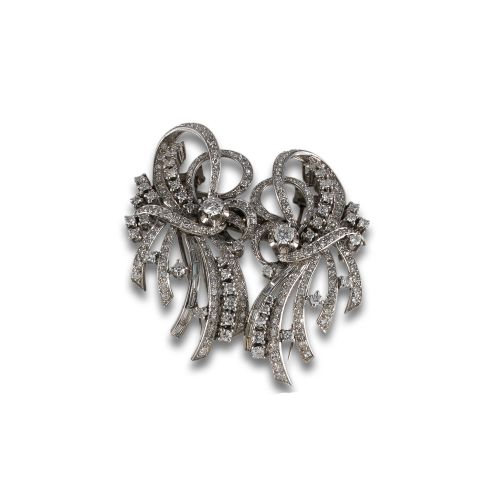 BROCHE DOBLE CLIP DE ORO Y DIAMANTES