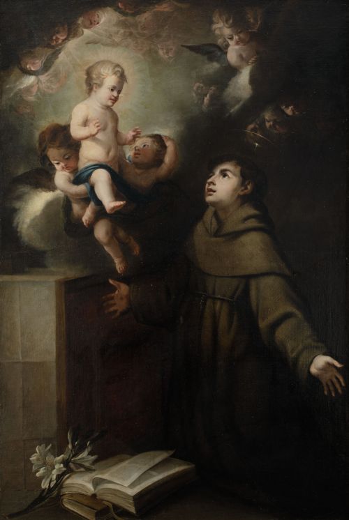 ESCUELA MADRILEÑA, "Aparición del Niño Jesús a san Antonio