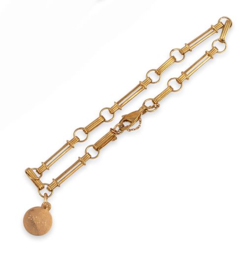 PULSERA DE ESLABONES Y MEDALLA DE ORO