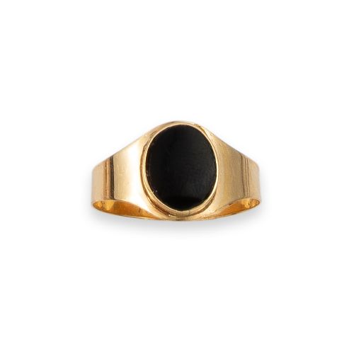 SORTIJA DE ORO Y ONIX