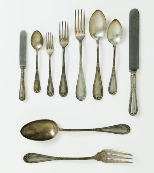Cubertería de plata española ley 916, S. XX
