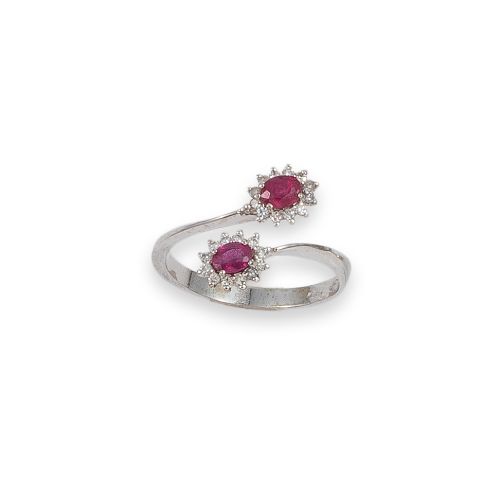 SORTIJA TU Y YO DE ORO, RUBÍES Y DIAMANTES