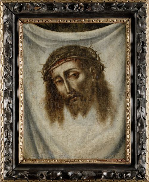 ESCUELA VIRREINAL MEXICANA, "Santa Faz", Óleo sobre lienzo