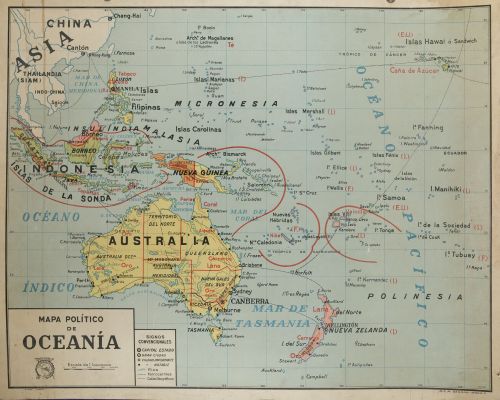 "Mapa de América y Oceanía"