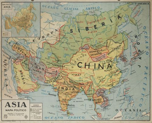 "Mapa de Asía y África"