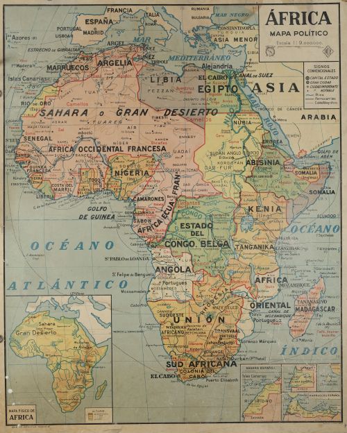 "Mapa de Asía y África"