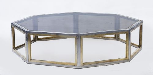 Mesa de centro octogonal estilo Willy Rizzo, S. XX