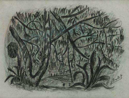 JOAN BROTAT, "Bosque verde", Pastel sobre papel