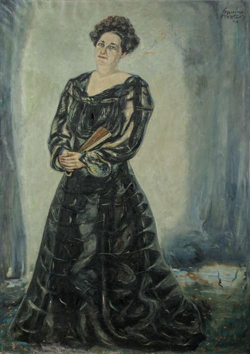 FRANCISCO MATEOS GONZÁLEZ, "Retrato de mujer", 1948, Óleo s