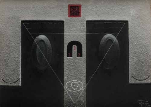 JOAN PERE VILADECANS, "Dualisme cendros", 1982, Técnica m