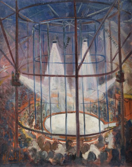 MANUEL  CAPDEVILA, "Circo", Óleo sobre lienzo