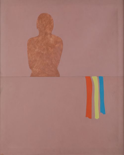 DOROTEO ARNAIZ, "Figura de espaldas", 1972, Óleo sobre lien