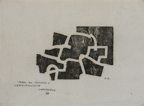 EDUARDO CHILLIDA, "Sakondu", 1968, Xilografía sobre papel d