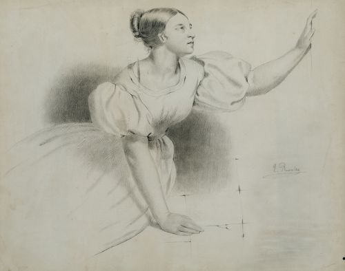 EDUARDO ROSALES GALLINAS, "Retrato de joven", Carboncillo s
