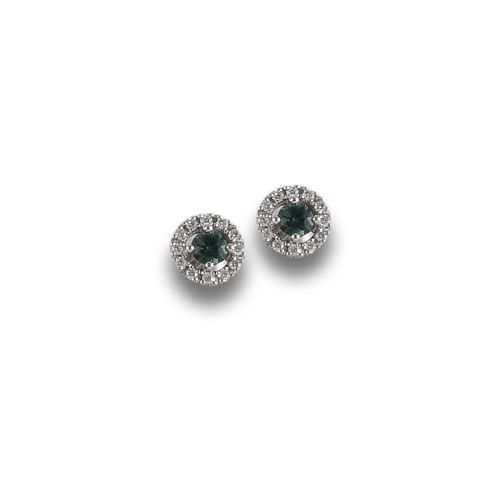 PENDIENTES DORMILONAS DE ORO, ALEJANDRITAS Y BRILLANTES