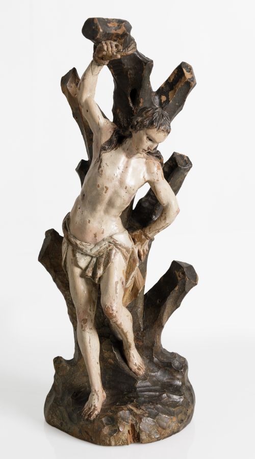 ESCUELA ESPAÑOLA, "San Sebastián", Escultura de madera tall