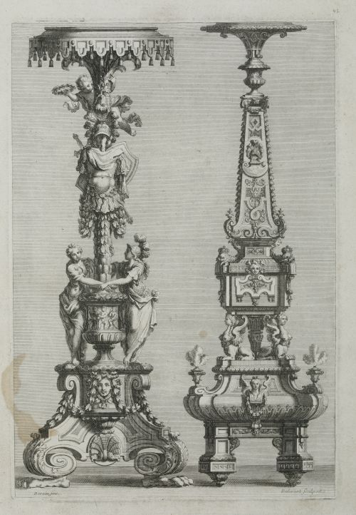 JUAN DOLIVAR, "Dos torcheros", 1692, Grabado al cobre