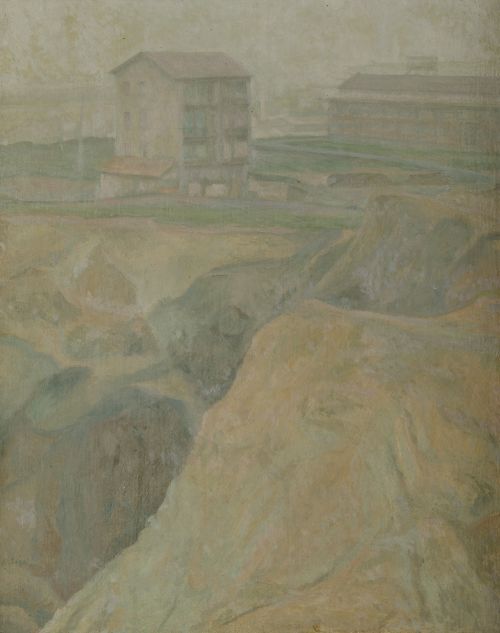 ESCUELA ESPAÑOLA S. XX, "Paisaje", Óleo sobre tabla
