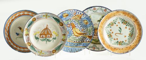 Five ceramic plates of various manufacture, 20th century