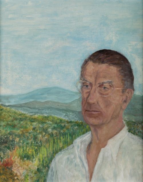 IGNACIO MUGURUZA S.XX, "Retrato de señor", Óleo sobre lienz
