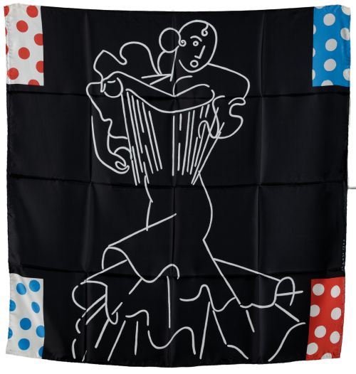 EDUARDO  ARROYO, "Danseuse de Flamenco", 1990, Pañuelo de s