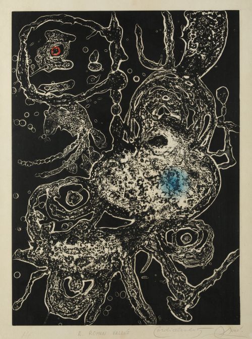 JOAN MIRÓ, "Hommage a Joan Miró", 1973, Aguafuerte y carbor