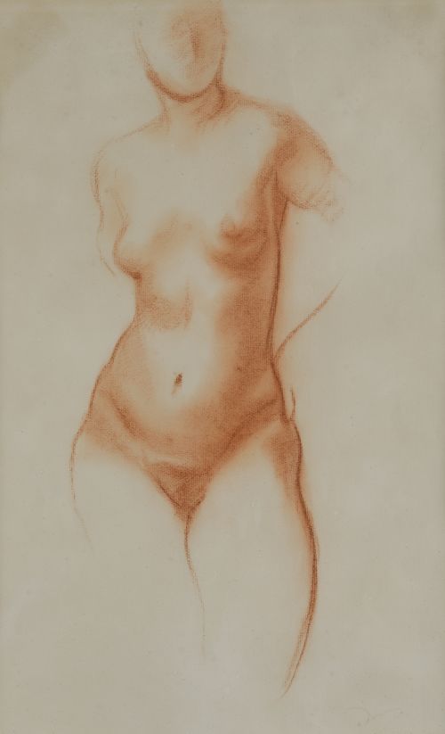 ANDRÉ DERAIN, "Desnudo", Sanguina sobre papel