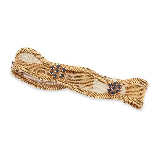 BRAZALETE FIRMADO POR J.ROCA DE ORO Y ZAFIROS