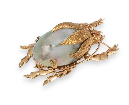 ALFILER VINTAGE DE ORO Y PERLA OSMEÑA