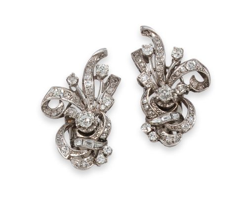 PENDIENTES DE PLATINO Y DIAMANTES