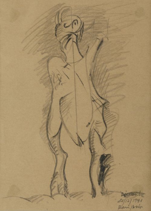 BONIFACIO ALFONSO, "Sín título", 1981, Dos grafitos sobre p