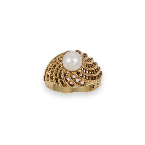 SORTIJA DE ORO 14K CON PERLA CULTIVADA