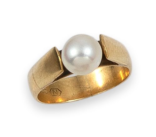SORTIJA DE ORO 14K CON PERLA