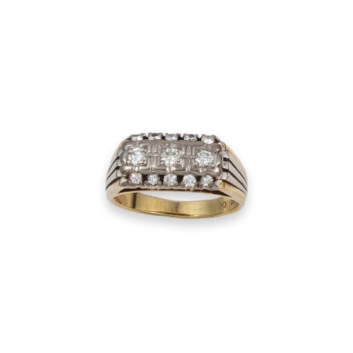 SORTIJA DE ORO DE 14K CON DIAMANTES
