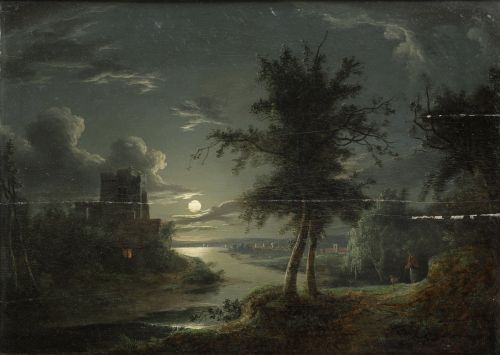 ATRIBUIDO A SEBASTIAN PETHER, "Paisaje nocturno con luna ll