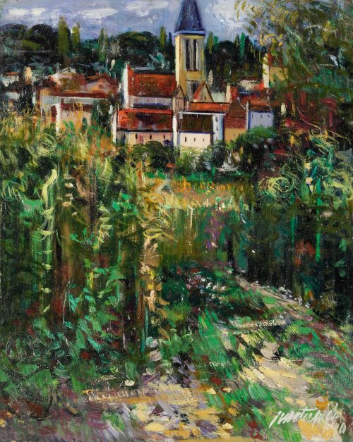 PHILIPPE MONTEAGUDO , "Atardecer", 1990, Óleo sobre táblex