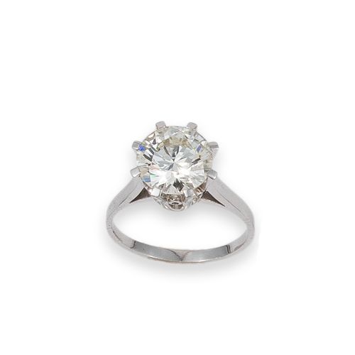 SORTIJA SOLITARIO DE ORO Y DIAMANTE CERTIFICADO DE 3.03 CT 