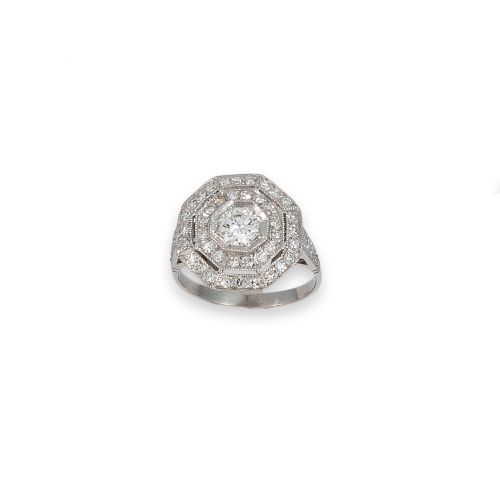 SORTIJA DE PLATINO CON DIAMANTES
