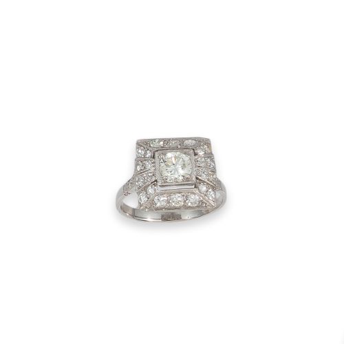 SORTIJA DE PLATINO CON DIAMANTES